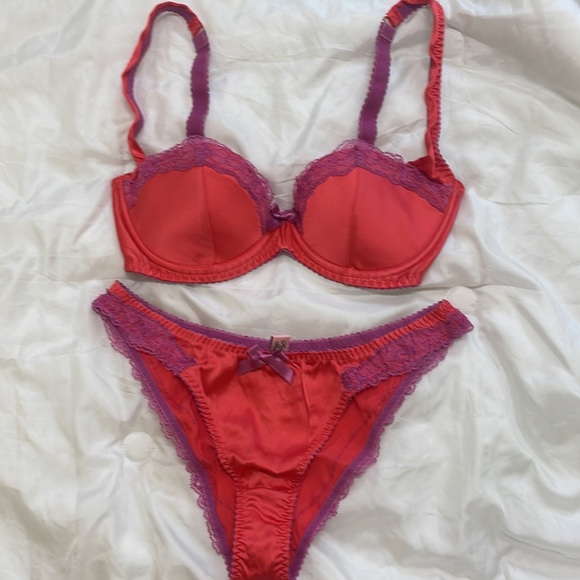 Agent Provocateur LUCIE 32DD / 3 Coral & Pink Set - Picture 5 of 7